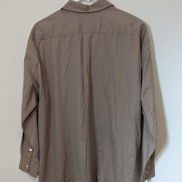 NWT Polo Ralph Lauren Long Sleeve Popover Tan Preppy Cotton Shirtdress, Size 12 - Picture 10 of 11